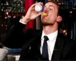 Theo James consuming alcohol